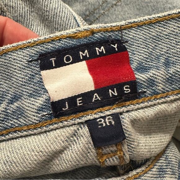 Tommy Hilfiger Vintage 80s 90s Jorts Light Blue Denim Cotton Jean Shorts - Picture 3 of 5